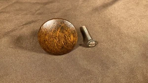 Antique Quarter Sawn Oak Round Knob Drawer Pull Handle Arts Crafts Furniture - Picture 1 of 8