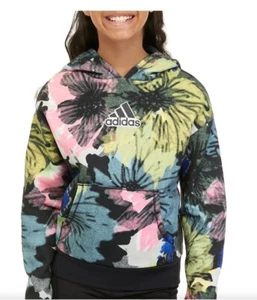 Adidas Girls All Over Print Hoodie Floral Size Size L 14 - Picture 1 of 8