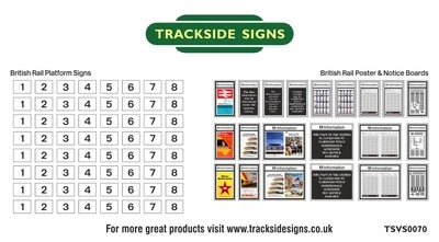 TRACKSIDE SIGNS British Rail Plattform Nummern & Poster - Modelleisenbahn - Spur N 2 mm
