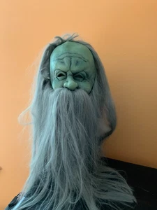 Máscara sintética vintage 99 Halloween Old Man pelo gris barba papel grupo mágico - Imagen 1 de 8