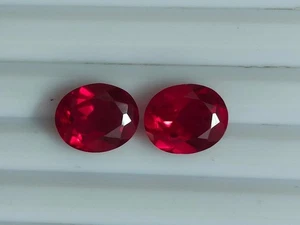Pair Red Ruby 18.95 Ct AAA Flawless Mozambique Loose Oval Cut Gemstone - Picture 1 of 4