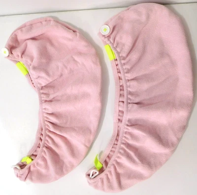 (new) ~ 2 x AQUIS HAIR WRAP TURBAN ~ KIDS size ~ pink girl towel microfiber lot - Image 1 of 4