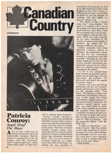 Canadian Country Patricia Conroy Angel Sing Blues Review magazine CLIPPING photo - Imagen 1 de 1