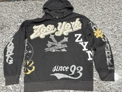 Sudadera con Capucha Rara Vintage Streatwear Y2K Zoo York Gráfica Cremallera Talla Mediana Foto 1 de 4