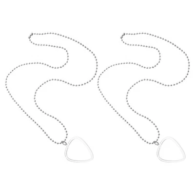  Collana con ciondolo porta plettro per chitarra, 2 pezzi, trasparente, a forma - Immagine 1 di 4
