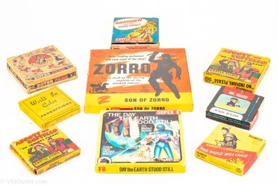Lot of 9 Vintage Film Reels 8mm 16mm Super 8 Castle Film Zorro Mr Magoo V28 Foto 1 de 4