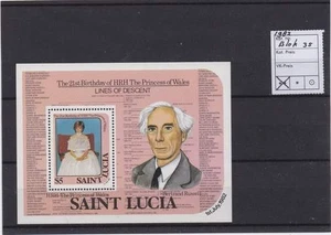St. Lucia postfris 1982 MNH block 35 - Lady Diana 21 year (S0636) - Picture 1 of 1