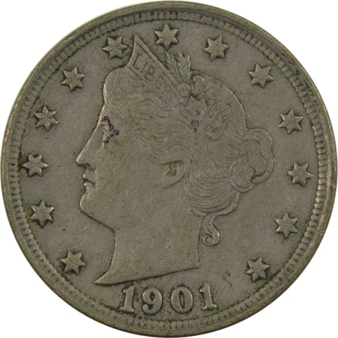1901 Liberty Head V Nickel XF EF Extremely Fine 5c Coin SKU:I5038 Cover