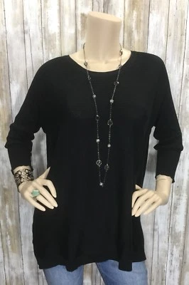 Camisa CULLEN Pequeña Negra Seda Acanalada Abierta Espalda Cruzada Top Tejida Elástica S Usada en Excelente Condición! Foto 1 de 4