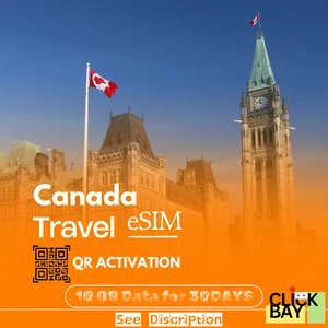 [eSIM] Canada Travel e-SIM High-Speed 4G/5G 10 GB Data for 30 Days (Data only) - Photo 1 sur 7