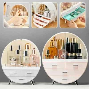 Organizer Makeup Cosmetic Storage Box Rack with Drawer, Elegant Display Cabinet - Picture 1 of 10