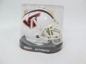 Casco de fútbol americano Virginia Tech firmado autografiado por Schutt Logan Thomas - Imagen 1 de 4