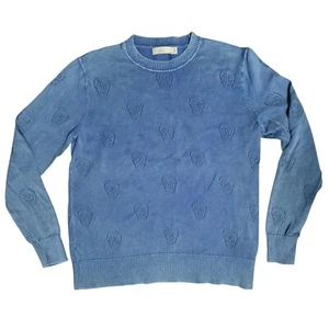Stella McCartney Kids Age 12 Skull Sweater Blue Perforated Cotton Boys Girls - Picture 1 of 5