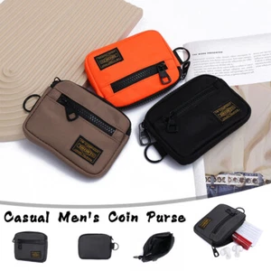Canvas Coin Purse Card Holder Zipper Short Wallet Solid Color Men's Bag HOT - Picture 1 of 26