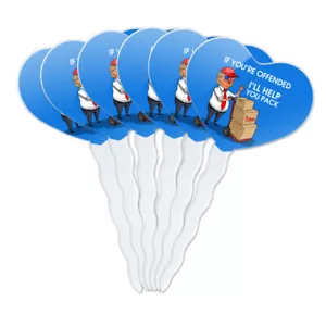 Trump Offended Help You Pack Republican Heart Love Cupcake Picks Toppers Set - Picture 1 of 6