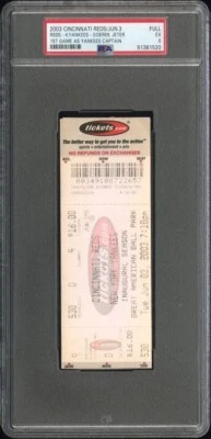 2003 Derek Jeter 1st Game As Yankee Captain Full Ticket PSA 5 - Image 1 of 2