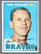 Dave Nicholson Atlanta Braves 1967 Topps Baseball Card #113 (SET BREAK) (B)