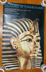 Treasures of Tutankhamun 1976 Gold Mask Egypt Metropolitan Museum of Art Poster - Picture 1 of 6