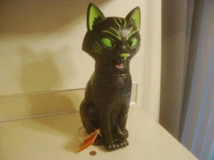 Halloween Blow Mold Lighted Sound Motion SCARY BLACK CAT Working Collectible! - Picture 1 of 5