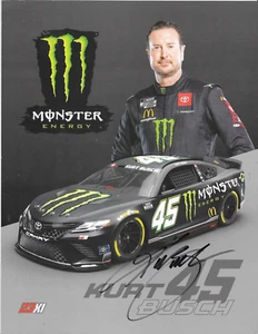 SIGNED KURT BUSCH #45 NASCAR MONSTER ENERGY CUP "MONSTER" POSTCARD - Picture 1 of 1