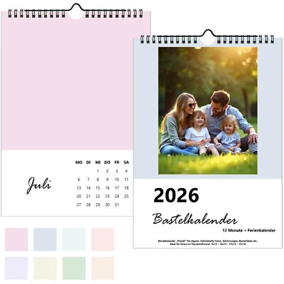 ANSCHÜTZ Bastelkalender Pastell 2026 zum selber gestalten A4 für eigene Fotos DIY