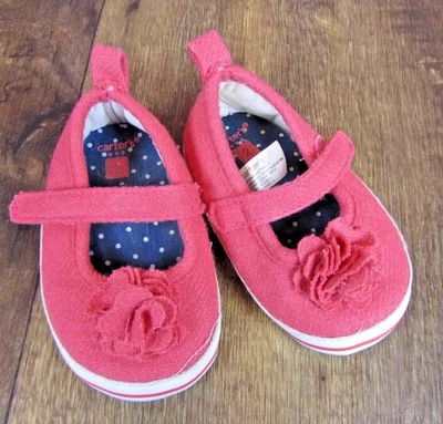 Zapatos de vestir planos de ballet color salmón suave Mary Jane talla 2 bebé niño pequeño Carters Foto 1 de 4