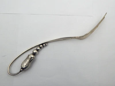 Tenedor para servir vintage Georg Jensen Dinamarca plata esterlina patrón de flores BONITO Foto 1 de 4