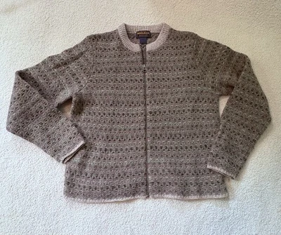 Cárdigan suéter Woolrich verde claro para mujer cremallera completa talla S lana sauce 9200 Foto 1 de 4