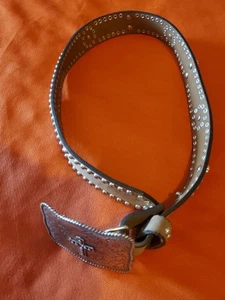 Nocona Western Studded Belt Crosses Cross Buckle - Girls Size 20 - Picture 1 of 8