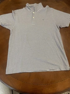 Vineyard Vines Navy Blue Striped Youth XL Polo - Picture 1 of 3