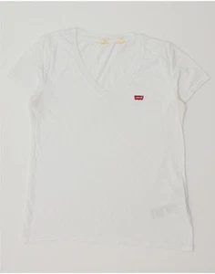 LEVI'S Womens T-Shirt Top UK 10 Small White Cotton BK05 - Picture 1 of 4