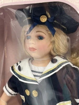 VINTAGE Collectible Memories Porcelain Doll In the Box SO PRETTY WITH HER BEAR - Image 1 of 4