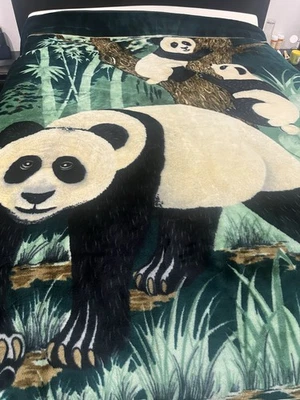 Solaron Vintage King Panda Thick Plush Soft Heavy Blanket , 98" x 86" - Image 1 of 2