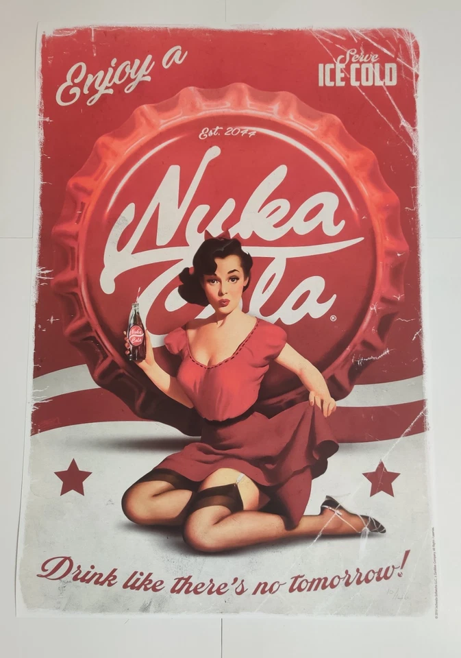 Litografía Giclee Zaavi exclusiva de Fallout "Enjoy a Nuka Cola" LE #10/146 rara Foto 1 de 4