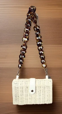 Новый день кремовая солома ротанг через плечо коричневая цепочка наплечная сумка один размер - Изображение 1 из 4