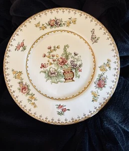 Copelands Spode Peplow R8542 Yellow Trim 10 5/8" Dinner Plate(s) - Picture 1 of 5