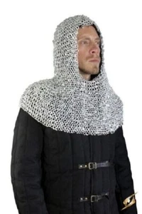 Kettenhaube Ritterrüstung Kettenhaube 9 mm vernietete Aluminium-LARP-Rüstung - Bild 1 von 2