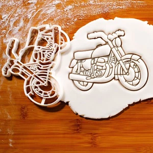 Vintage Motorbike Cookie Cutter - Motorcycle Rider Birthday bobber biker racer - Picture 1 of 4