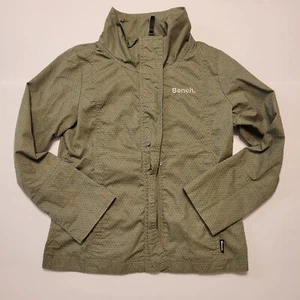 Bench Girl's Olive Green Zip Up Snap Light Jacket Size Medium (7/9) - Picture 1 of 8