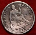 1861 Philadelphia Mint Silver Seated Liberty Half Dime