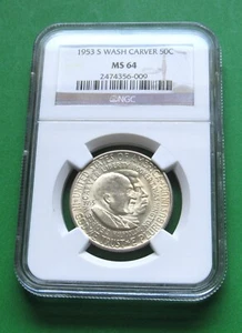 1953-S Washington Carver Commemorative Half Dollar - NGC MS 64 - Picture 1 of 2