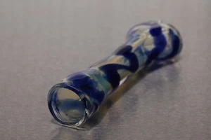 HEAVY HAND PIPE BOWL OG SMOKING 3”CHILLUM BLUE USA ONE HITTER FLOWER BLOWN GLASS - Picture 1 of 12