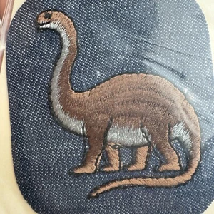 NOS Vintage Embroidered Dinosaur Iron-on Patch 70's Retro Blue Jean Jacket - Picture 1 of 4