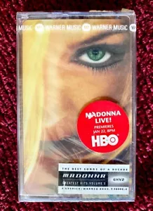 MADONNA GHV2 SEALED THAILAND CASSETTE TAPE PROMO HBO TOUR HYPE HITS STICKER LP - Picture 1 of 10