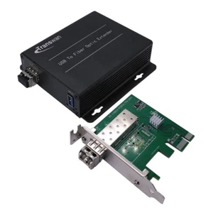 Ranura PCI-E a USB 3.0 sobre extensor de fibra óptica 820 pies SMF compatible USB 2.0/1.1 - Imagen 1 de 9