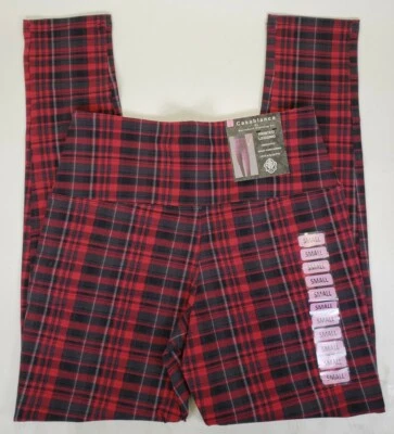 Mujer Casablanca Marrakech Negro Rojo Cuadros Leggings Levantamiento y Esculpido S Pequeño 32 Foto 1 de 4