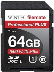 Filemate Wintec Professional Plus 64GB UHS-I U1 SDXC C10 Card (3FMSD64GBU1PI-R) - Picture 1 of 1