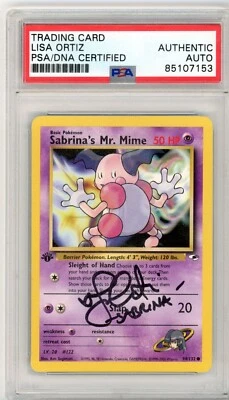 PSA Signed Lisa Ortiz Sabrina's Mr. Mime Gym Heroes 94/132 Regular 1st Edition - Image 1 of 2