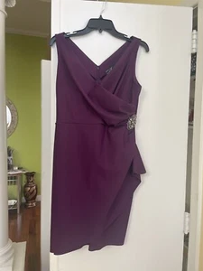 Alex Evenings Size 10 Petite Ruched Cocktail Dress plum   $229  *1272 - Picture 1 of 13