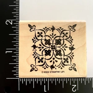 Estampación medallón etrusco 2002 sello de goma montado en madera - Imagen 1 de 3